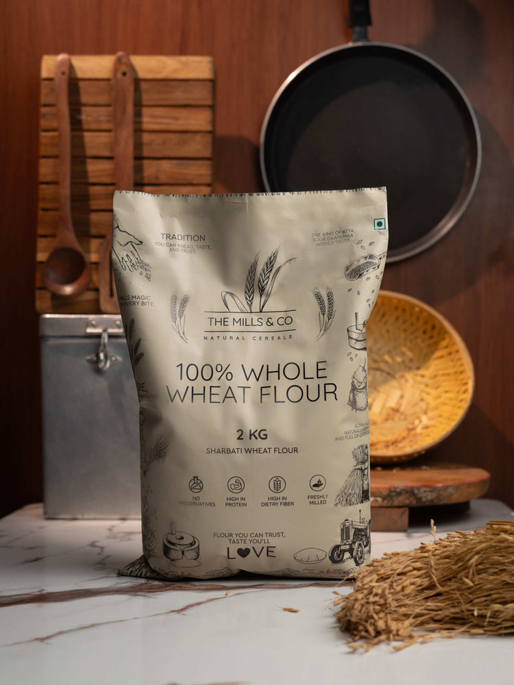100% Whole Wheat Flour (Sharbati) - 2kg